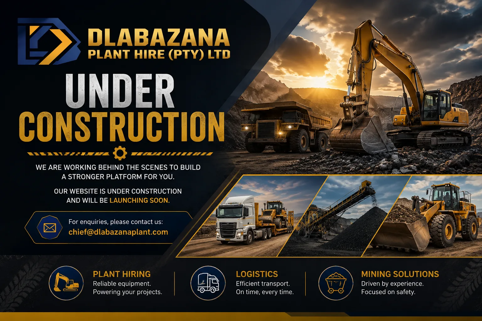 Dlabazana Plant Hire (PTY) Ltd under-construction announcement artwork